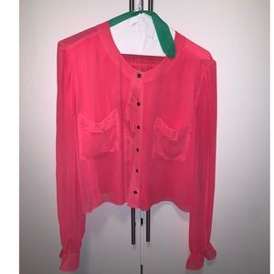 Casual/fancy pink blouse.